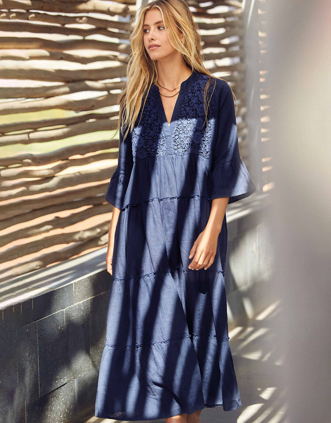 Navy cotton maxi clearance dress