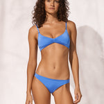 Shimmering Solids Gathered Crop Bikini Top - Spring Water - Simply Beach UK