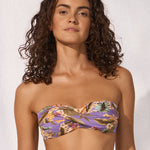 Dreamscape Tropics Twist Bandeau Bikini Top - Lilac Pastel - Simply Beach UK