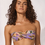 Dreamscape Tropics Twist Bandeau Bikini Top - Lilac Pastel - Simply Beach UK