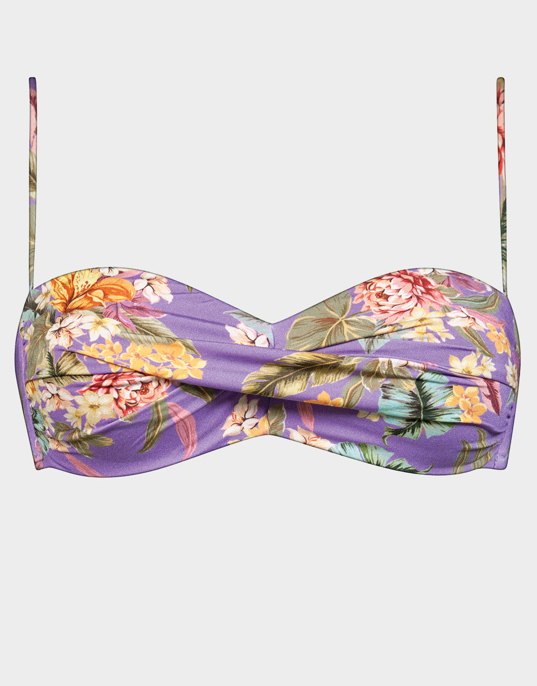 Dreamscape Tropics Twist Bandeau Bikini Top - Lilac Pastel - Simply Beach UK