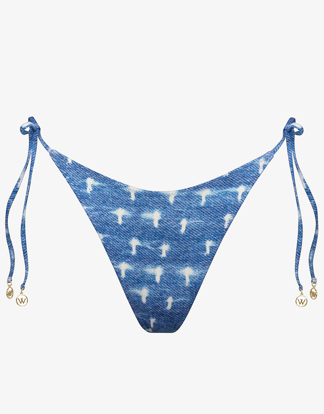 Urban Indigo Tie Side Cheeky Bikini Pant - Denim White - Simply Beach UK