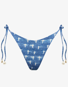 Urban Indigo Tie Side Cheeky Bikini Pant - Denim White - Simply Beach UK