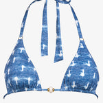 Urban Indigo Triangle Bikini Top - Denim White - Simply Beach UK