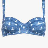 Urban Indigo Underwired Bikini Top - Denim White - Simply Beach UK