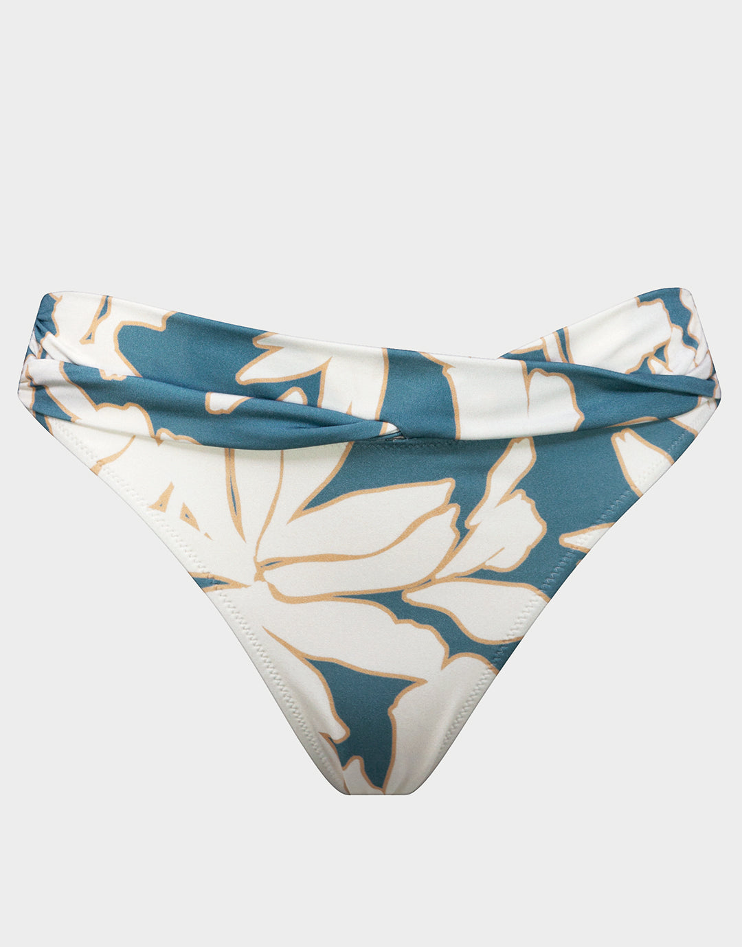 Floral Abstract Twist Front Bikini Pant - Puffy Sky - Simply Beach UK