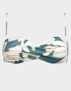 Floral Abstract Twist Bandeau Bikini Top - Puffy Sky - Simply Beach UK