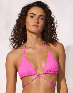 Supernova Strappy Triangle Bikini Top - Superpink - Simply Beach UK