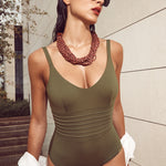 Olivia Freedom Tank Swimsuit - Khaki - Simply Beach UK