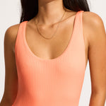 Sea Dive Retro Swimsuit - Peach Pink - Simply Beach UK