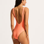 Sea Dive Retro Swimsuit - Peach Pink - Simply Beach UK