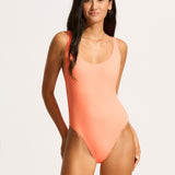 Sea Dive Retro Swimsuit - Peach Pink - Simply Beach UK