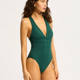 Collective Cross Back Swimsuit - Evergreen - Simply Beach UK