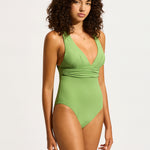 Collective Cross Back Swimsuit - Sage - Simply Beach UK