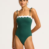 Gia Ric Rac Swimsuit - Evergreen - Simply Beach UK