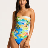 South Pacific Bandeau Swimsuit - Turquoise - Simply Beach UK