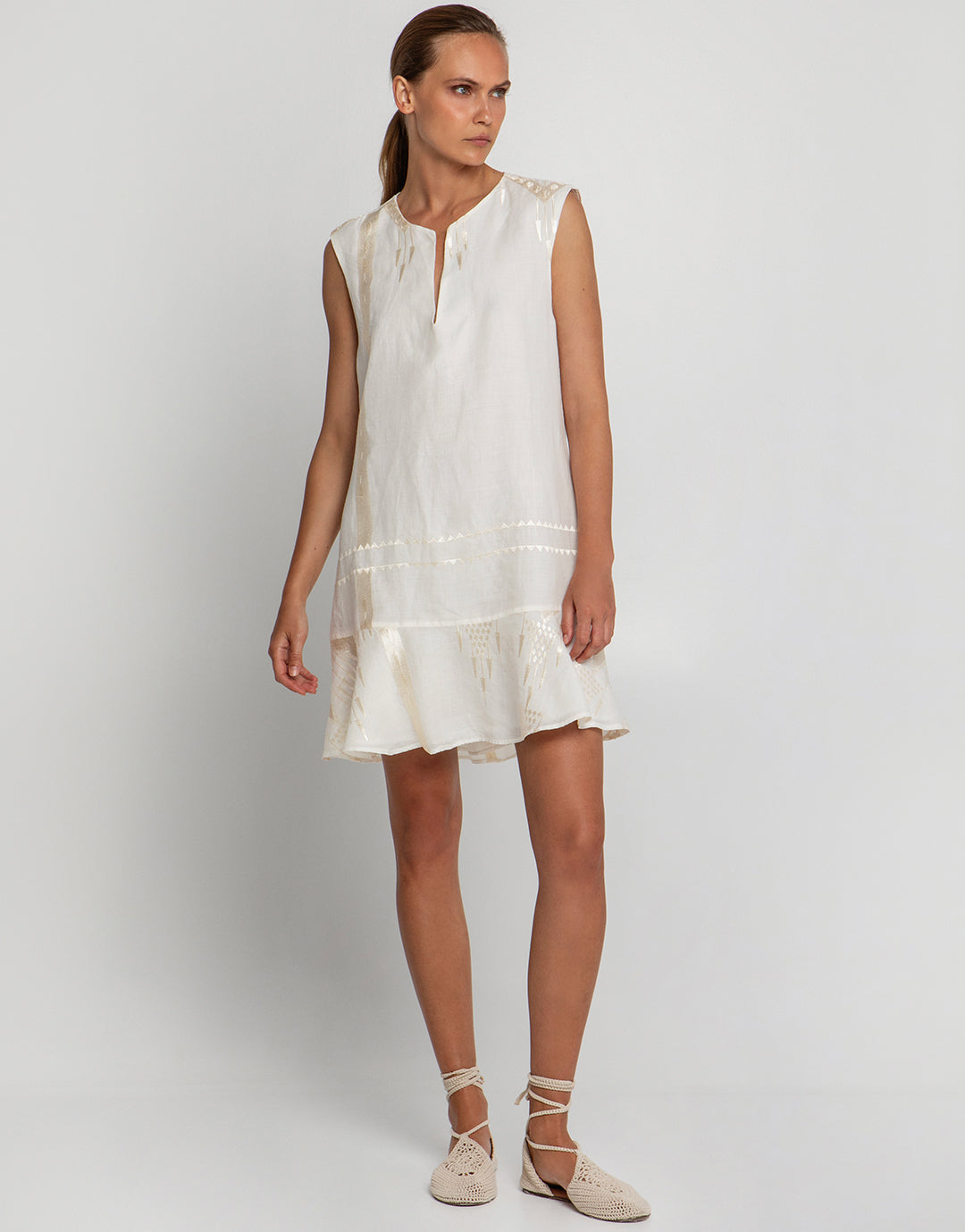 Roots Mini Dress - Natural and Champagne - Simply Beach UK