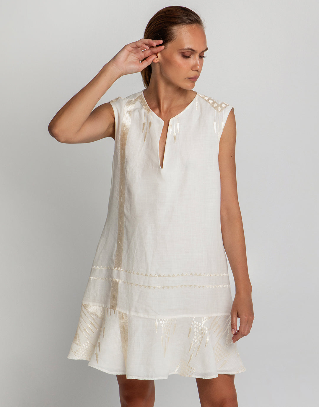 Roots Mini Dress - Natural and Champagne - Simply Beach UK