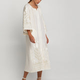 Feather Midi Kaftan - Natural and Champagne - Simply Beach UK