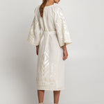 Feather Midi Kaftan - Natural and Champagne - Simply Beach UK