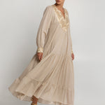 New Triangle Maxi Dress - Natural and Gold - Simply Beach UK