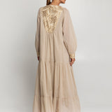 New Triangle Maxi Dress - Natural and Gold - Simply Beach UK