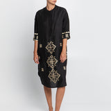 Lefkada Midi Shirt Dress - Black and Gold - Simply Beach UK