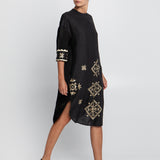 Lefkada Midi Shirt Dress - Black and Gold - Simply Beach UK