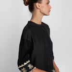 Lefkada Midi Shirt Dress - Black and Gold - Simply Beach UK