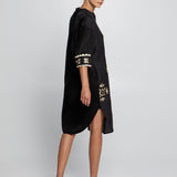 Lefkada Midi Shirt Dress - Black and Gold - Simply Beach UK