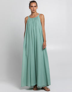 Gathered Maxi Dress - Sea Green - Simply Beach UK