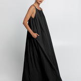 Gathered Maxi Dress - Black - Simply Beach UK