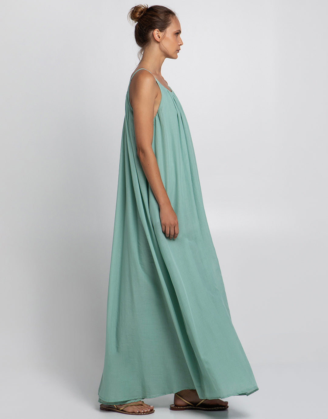 Gathered Maxi Dress - Sea Green - Simply Beach UK