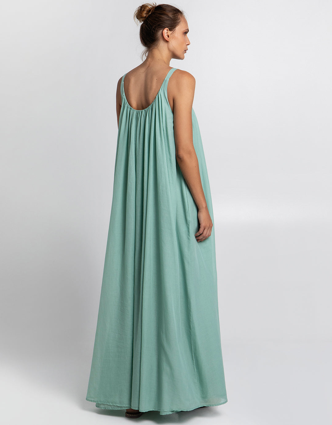 Gathered Maxi Dress - Sea Green - Simply Beach UK