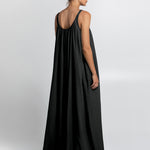 Gathered Maxi Dress - Black - Simply Beach UK