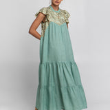 New Triangle Maxi Dress - Sea Green and Gold - Simply Beach UK