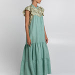 New Triangle Maxi Dress - Sea Green and Gold - Simply Beach UK