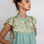 New Triangle Maxi Dress - Sea Green and Gold - Simply Beach UK