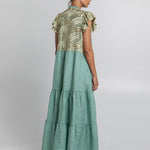 New Triangle Maxi Dress - Sea Green and Gold - Simply Beach UK