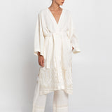 Feather Midi Kimono - Natural and Champagne - Simply Beach UK