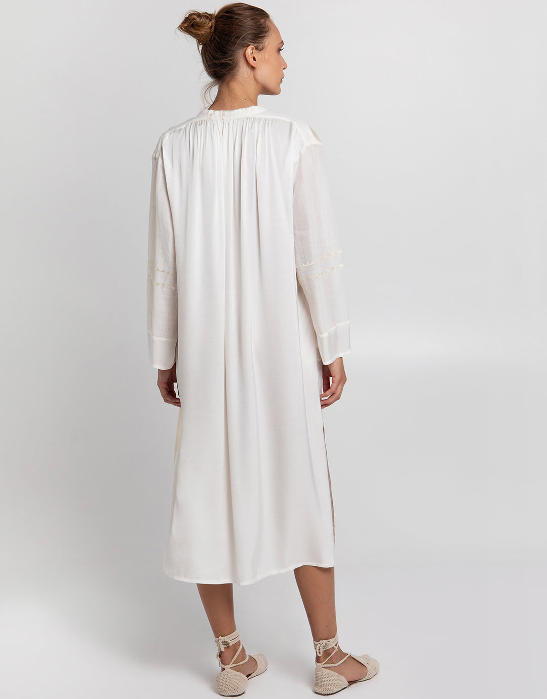 Roots Midi Shirt Dress - Natural and Champagne - Simply Beach UK