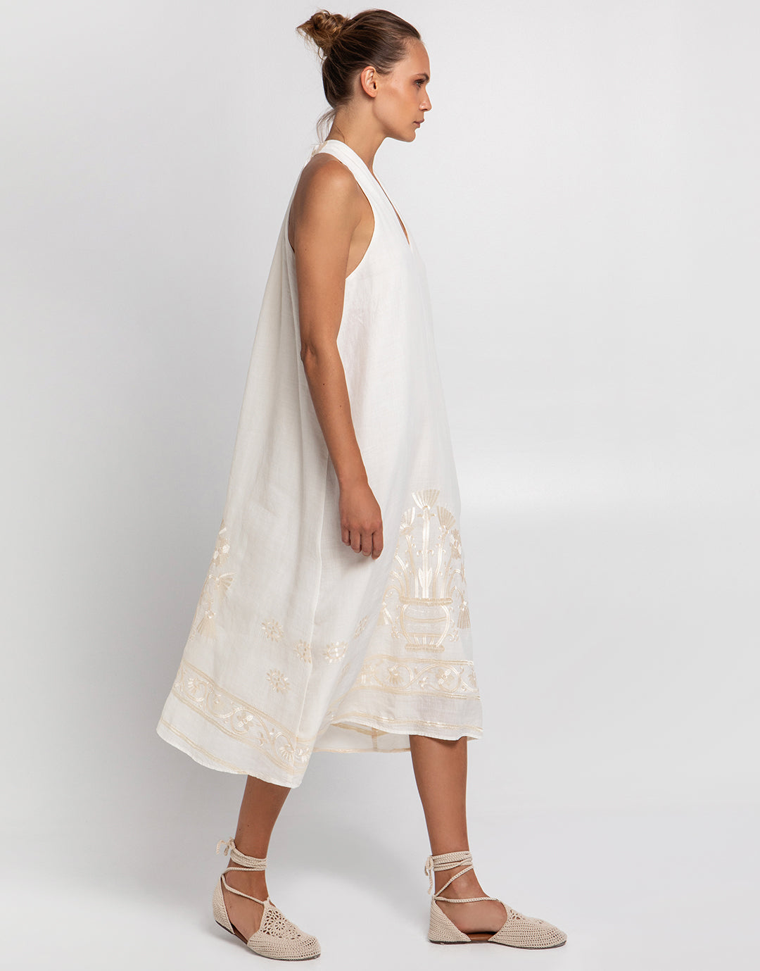 Crete Midi Dress - Natural and Champagne - Simply Beach UK