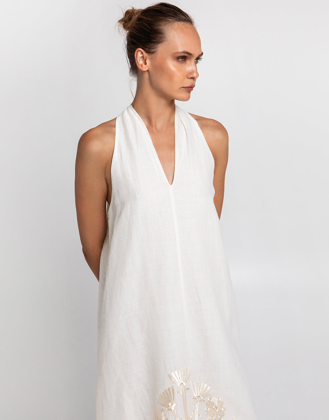 Crete Midi Dress - Natural and Champagne - Simply Beach UK