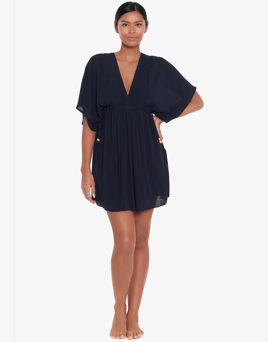 Crinkle Tunic Beach Dress - Black - Simply Beach UK