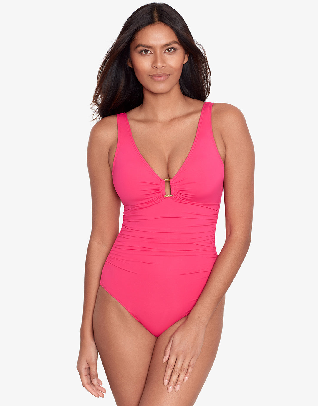 Beach Club Solids Ring OTS Swimsuit Passionfruit