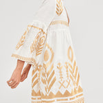 Feather Mini Dress - White and Gold - Simply Beach UK