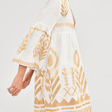 Feather Mini Dress - White and Gold - Simply Beach UK