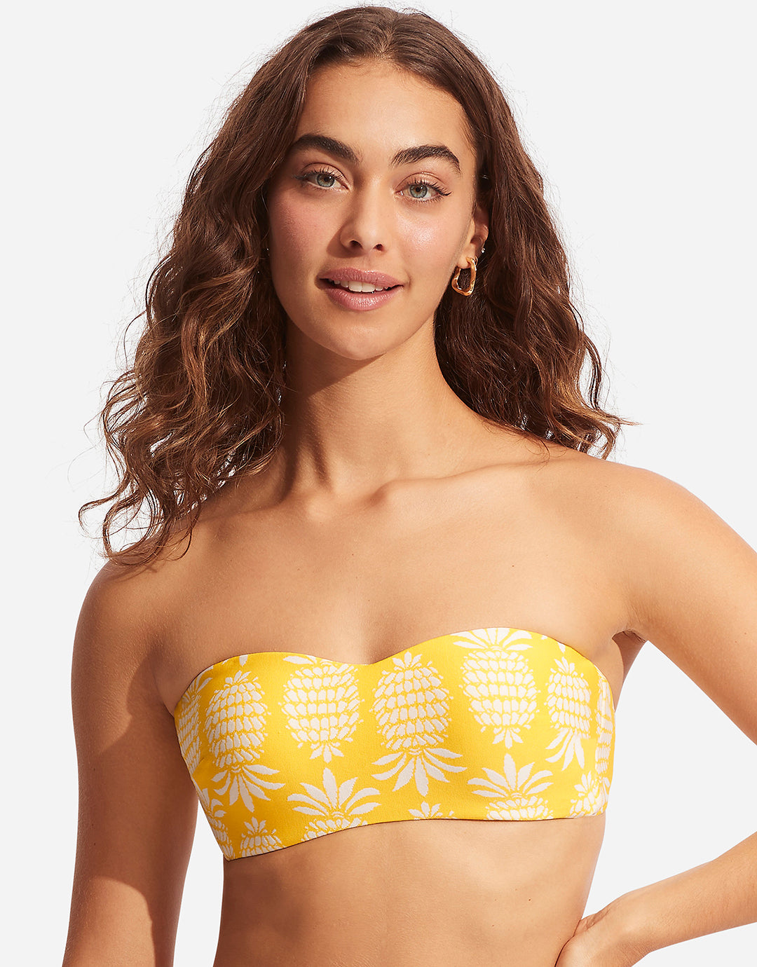 Pineapple bandeau bikini on sale