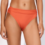 Honesty Gathered Band Bikini Pant - Flame - Simply Beach UK