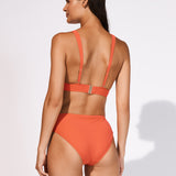 Honesty Banded Bikini Top - Flame - Simply Beach UK